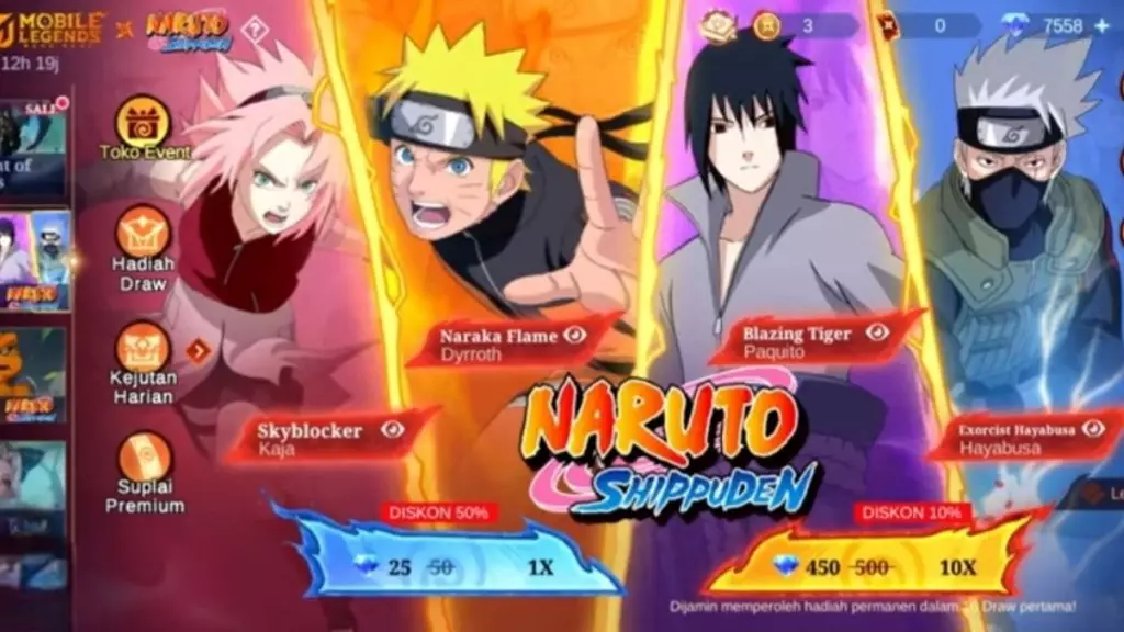 Apakah 1000 Diamonds Cukup untuk Gacha Naruto MLBB dan Dapetin Skin Kakashi?